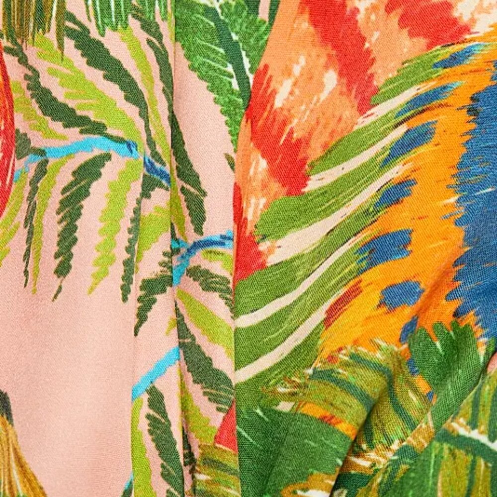 Farm Rio Macaw Leaves Cut-Out Midi Dress NEW Size Medium - Picture 11 of 13